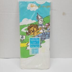 Vintage Party Maid Wizard of Oz Crepe Paper Table Cover 54"X 96" New Sealed NOS